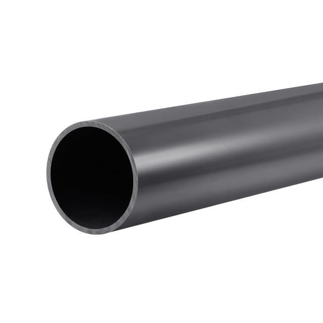 Unique Bargains 56.5mm ID 63mm OD 0.35M Gris Foncé PVC Rigide Tube Rond à Fort Impact