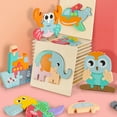 thumbnail image 4 of 4 Sets Kids DIY Puzzle Kit Educational Shape Cognition Wood Toy Learning Toy, 4 of 10