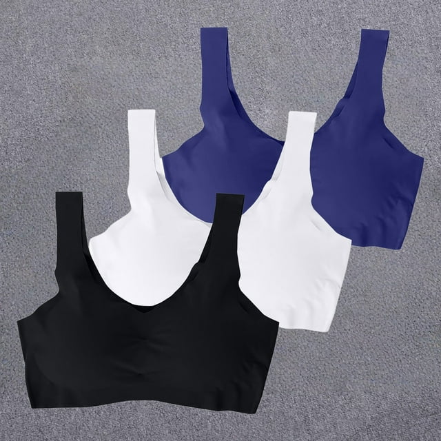 3-Pack Plus Size High Impact Sports Bra Nursing Friendly Comfort Wireless Front Closure Running Yoga Bra Large Bust Support Breathable Moisture Wicking Sky Blue XL