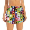 thumbnail image 3 of Uemuo Colorful Bulldog Pattern Women's Athletic Shorts High Waisted Running Shorts with Liner Pockets Gym Elastic Workout Shorts-Medium, 3 of 9