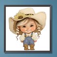 thumbnail image 1 of Pintura de diamante 5D DIY parcial con forma especial taladro granja vaquero niño Kit 30x30cm, 1 of 9