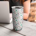 thumbnail image 4 of 20oz Tumblers White Christmas Icon Pattern Stainless Steel Vacuum Insulated Double Wall Travel Tumbler Cups Mug with Lid and Straw,Cleaning Brush for Cold & Hot Drinks, 4 of 7