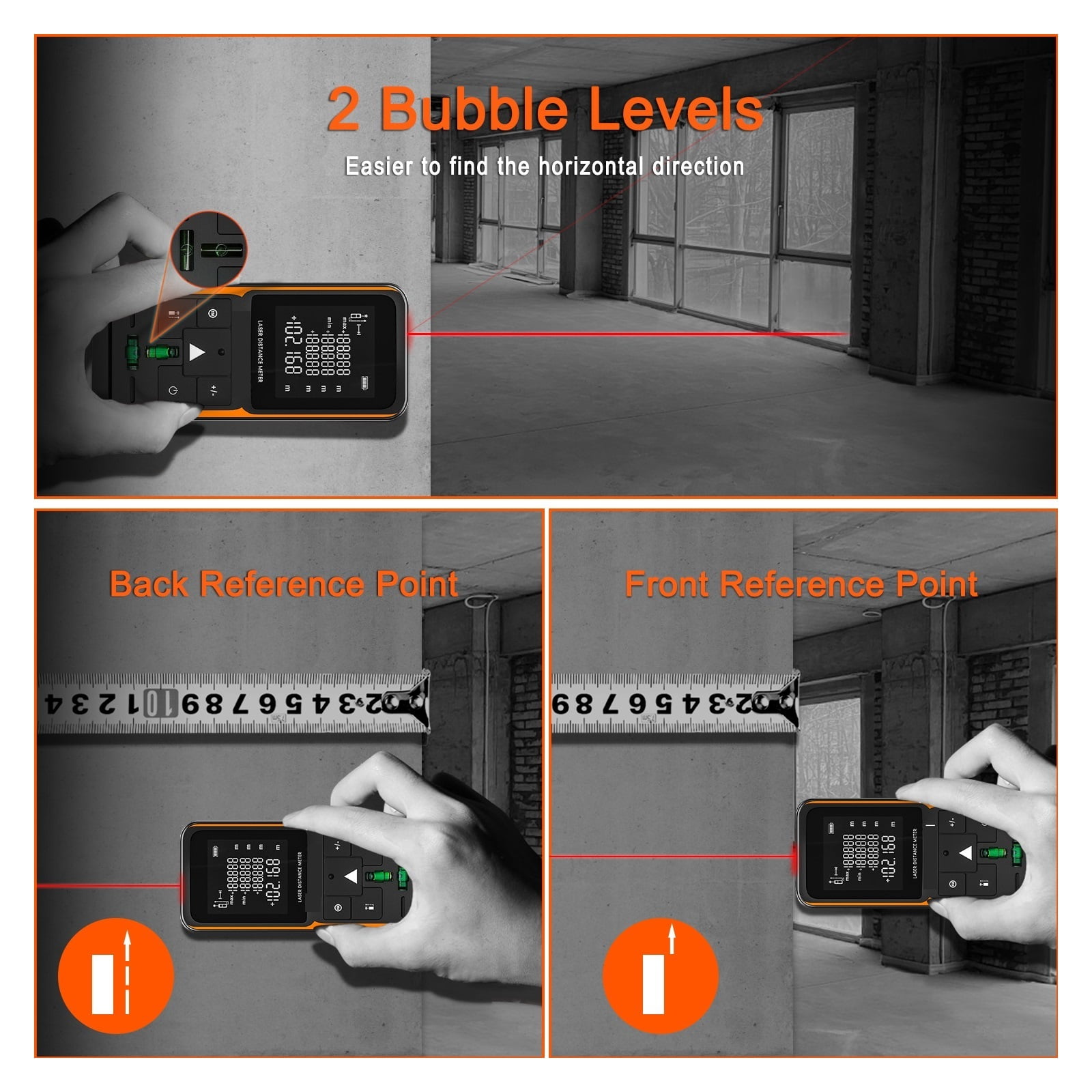 Digital Tape Measure 50M Rangefinder Accurate Distance Meter Construction Roulette Range Finder