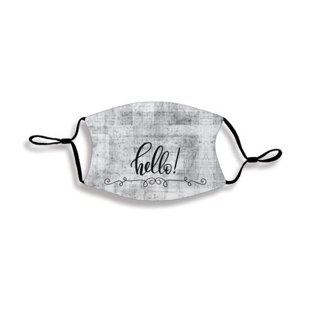Hello! Black One Size Fabric Fashion Face Covering Mask