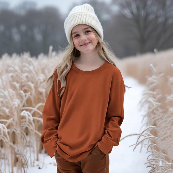Girls Hoodie Winter Warm Long Sleeve Oversized Pullover Casual Kids Crewneck Sweatshirt Clothes for Teen Sweatshirt Blanket Kids Girls Hoodie Size 6 Fashion Baby Toddler Sweaters Sweatshirt for Boys