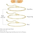 thumbnail image 5 of MBW Gold Bracelets for Women, 14K Dainty Gold Plated Stackable Bracelets for Women Trendy Gold Bracelet Stack Set Waterproof Chain Bracelets Paperclip Adjustable Tennis Minimalist Tiny Cute Jewelry, 5 of 13