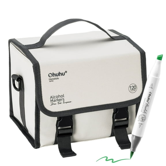 Ohuhu Honolulu Serie 120 Colors Markers Set Brush-and-Chisel Dual Tips Alcohol Art Markers