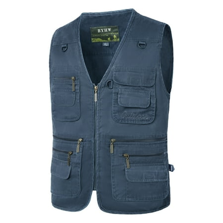 Honeeladyy Discount Mens Fishing Vest Utility Workweight Safari Travel Hunting Waistcoat Multi Pockets Hiking Camping Photography