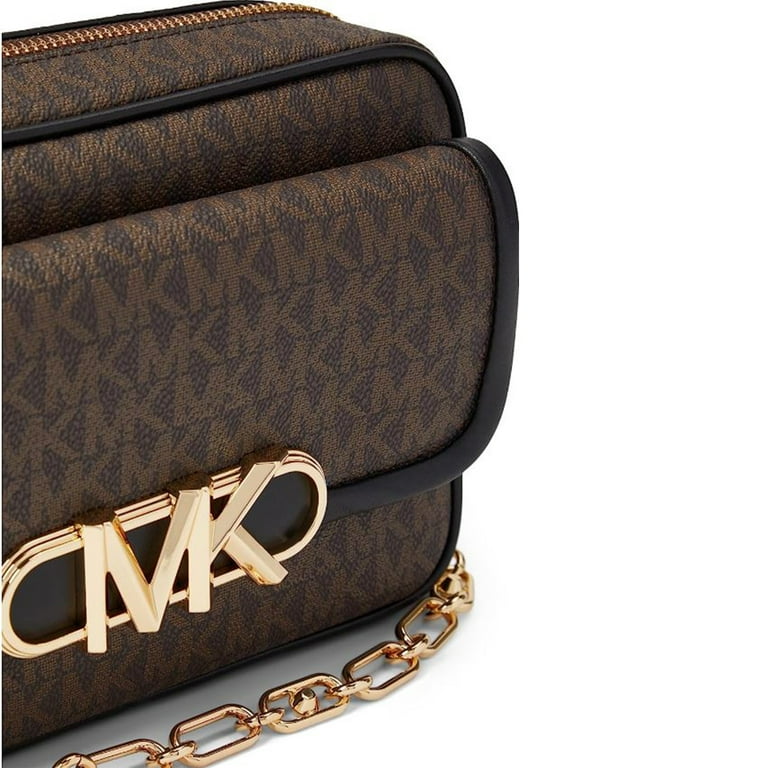 Michael Kors Parker Medium Chain Swag Camera Crossbody Brown/Black