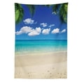 thumbnail image 3 of Ambesonne Island Tablecloth Rectangular Table Cover, Tropic Vacation Scenic, 60"x90", Royal Blue Sand Brown, 3 of 4