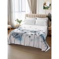 thumbnail image 3 of Queen Flat Sheet Only Blue Dandelion Dragonfly Soft Microfiber Cooling Bedding Sheets Black and White Style Flat Bed Sheet for Hotel,Home Decor, 3 of 9