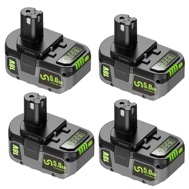 4pcs 18V 5Ah Li-ion Battery For Ryobi ONE+ Replacement For P108/P107/P105/P104/P103/P102/RB18L50 /BPL1820 Real Capacity