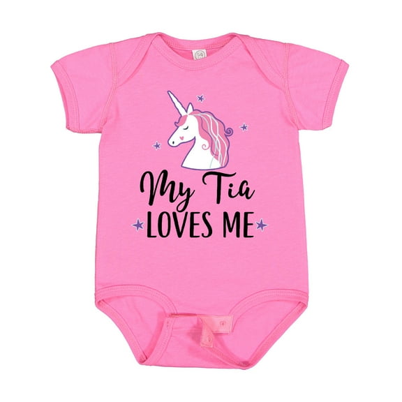 Inktastic My Tia Loves Me Unicorn Girls Baby Bodysuit