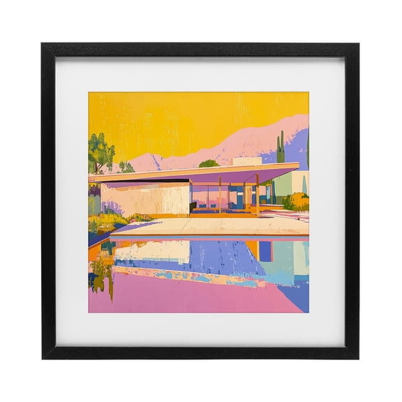 Stupell Industries Southwestern Vivid Case Study House Black Framed Print Under Glass, 13 x 13, by Walker Noble