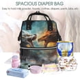 thumbnail image 5 of Daiia White And Red Sketch Dragon Large Capacity Baby Bag Waterproof Stylish Diaper Bag Mummy Backpack Adjustable Straps Diaper BagBaby Essentials Bag, 5 of 6