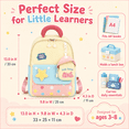 thumbnail image 2 of Lomyolo Kids Backpack for Girls 3-8, Small School Backpack for Preschool Kindergarten, Lightweight Toddler Backpack with Cartoon Patterns, Oxford Bookbag for Travel-YELLOW, 2 of 7