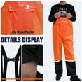 thumbnail image 2 of RainRider Rain Bib Pants for Men Women 150D Oxford Safety Trousers Heavy Duty Waterproof Work Pants Rip-Stop Overalls(Orange,XX-Large), 2 of 7