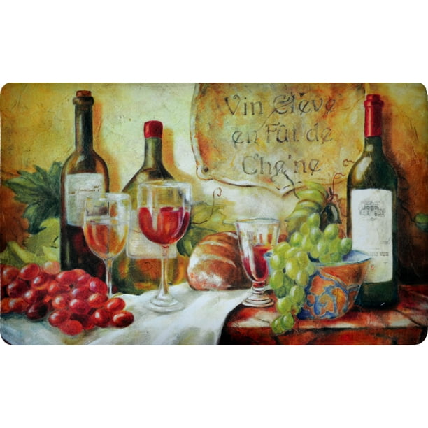 J&V Textiles Premium Comfort AntiFatigue Kitchen Mats, 2Pack (Wine