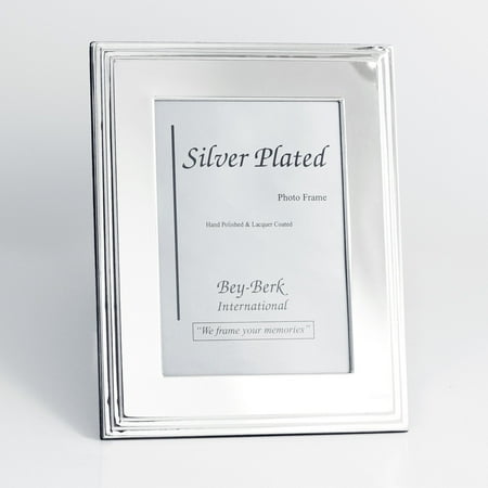 Bey-Berk Silver-Plated Tiered Edge 5 x 7 in. Photo Frame - Tarnish Proof