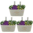 thumbnail image 1 of MesaSe 3Pcs Hanging Flower Pots Metal Wall Planter Iron Bucket Planter for Indoor Outdoor Railing Fence Balcony Garden Home Decoration with Drainage Rustproof and Detachable Hooks, 1 of 8