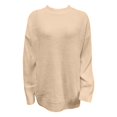thumbnail image 4 of Winter Knitted Pullover Sweater Soft Cozy Warm Long Sleeve Round Neck Elegant Casual Blouse Loose Fit Comfortable Daily Wear Fall Fashion, 4 of 5