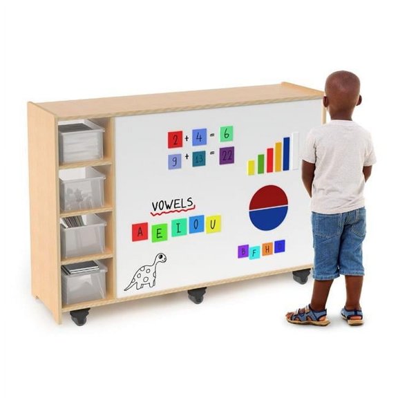 Whitney Brothers WB1768 Magnetic Write & Wipe Mobile Cabinet, Natural UV