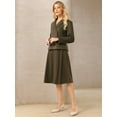 thumbnail image 3 of DARING DIVA Women's 2 Pcs Double Breasted Blazers and A-Line Skirts Set M Dark Brown, 3 of 7