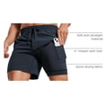 thumbnail image 4 of Shorts para Hombre CRZ YOGA 2 en 1 Secado Rápido 5" Forro Azul Marino, 4 of 6