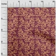 thumbnail image 2 of oneOone Polyester Spandex Dark Magenta Fabric Tropical Leaf Craft Projects Decor Fabric Printed By The Yard 56 Inch Wide, 2 of 5