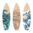 thumbnail image 4 of Decoración de pared de tabla de surf de 3 piezas, letrero para colgar en la pared, fondo atractivo, tabla de surf para dormitorio, , fie, 4 of 9