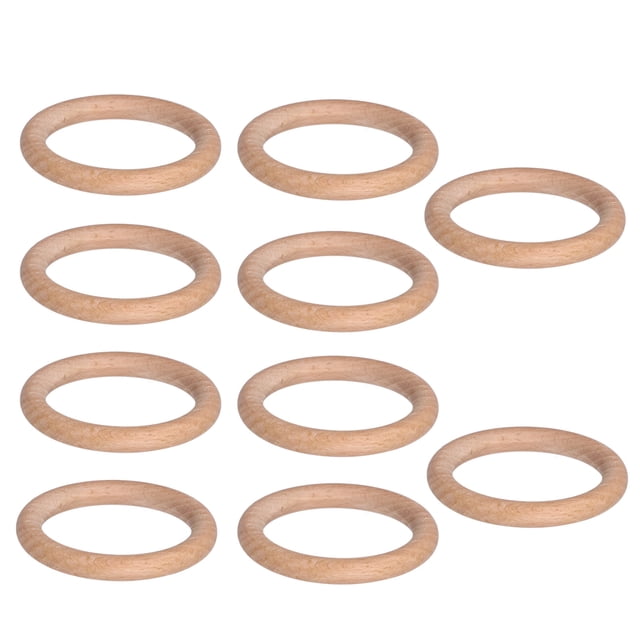 10pcs Wooden Rings Unfinished DIY Natural Wood Circles for Craft Jewelry Making Baby Teething6cm