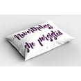 thumbnail image 2 of Ambesonne Feminist Pillow Sham 2 Pack, Monochrome Calligraphy, 30"x20", Eggplant White, 2 of 3