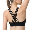 thumbnail image 2 of Yvette Women Strappy Zip Front Sports Bra High Impact Workout Bra for Running Spinning Dancing,Black,3XL+, 2 of 9
