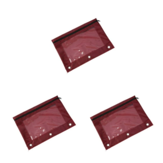 Decodeary Pochette Durable pour Organiser des Documents au Bureau Pochette Portable Zippée Rouge Vin 3ensemble