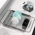 thumbnail image 1 of Kitsure Dish Drying Rack- Space-Saving Dish Rack  Dish Racks for Kitchen Counter  Durable Stainless Steel Kitchen Drying Rack with a Cutlery Holder  Drying Rack for Dishes  Knives  Spoons, 1 of 7