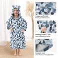 thumbnail image 4 of Cool Toned Modern Pattern ﻿Wearable Blankets Hoodie Oversize Sherpa Wearable Soft Blanket Warm Cozy 3-14 Age, 4 of 7