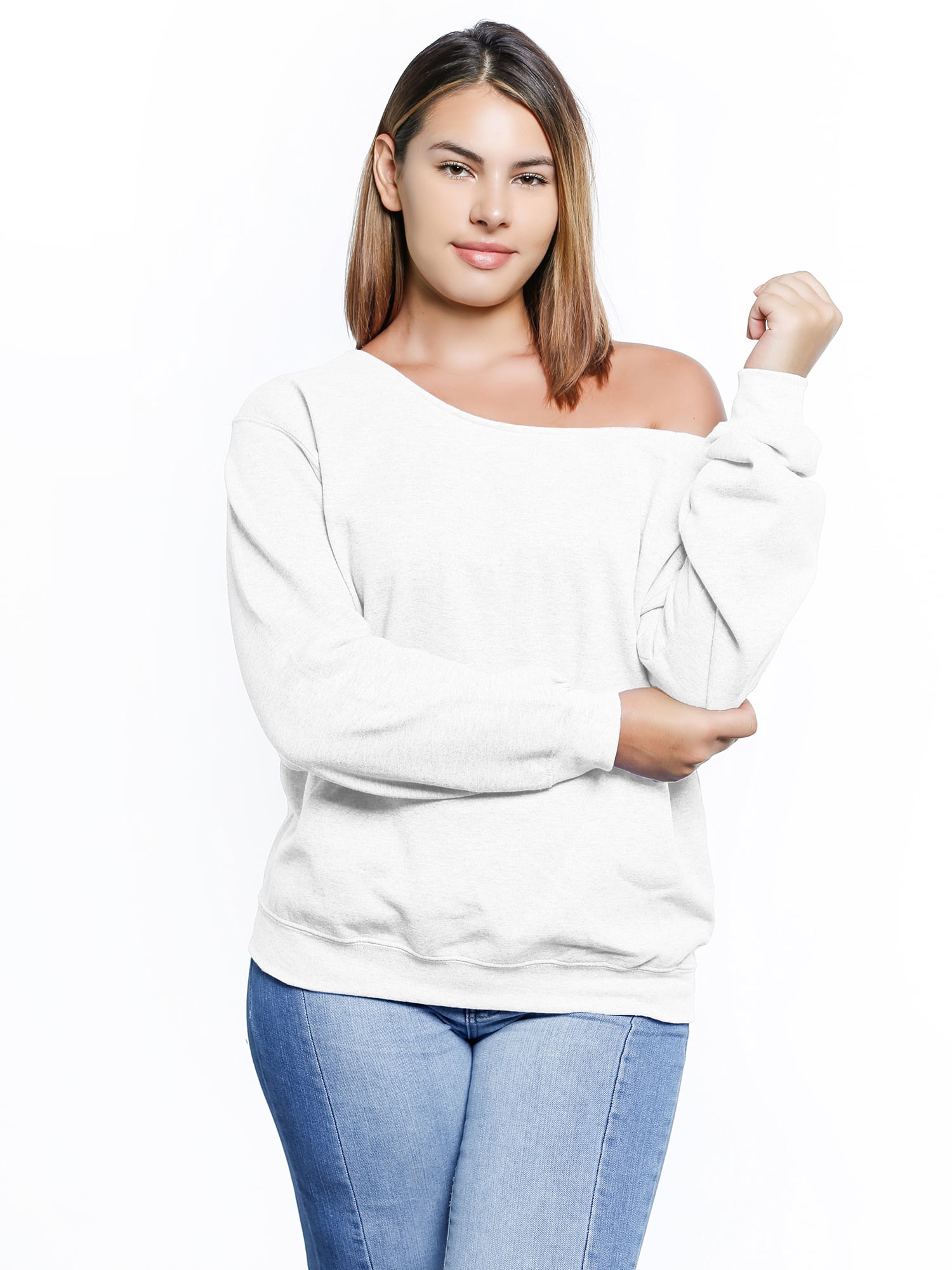 WOMENS ONE OFF SHOULDER BATWING LONG SLEEVE SLOUCHY T-SHIRT TOP PLUS SIZES 8-26 