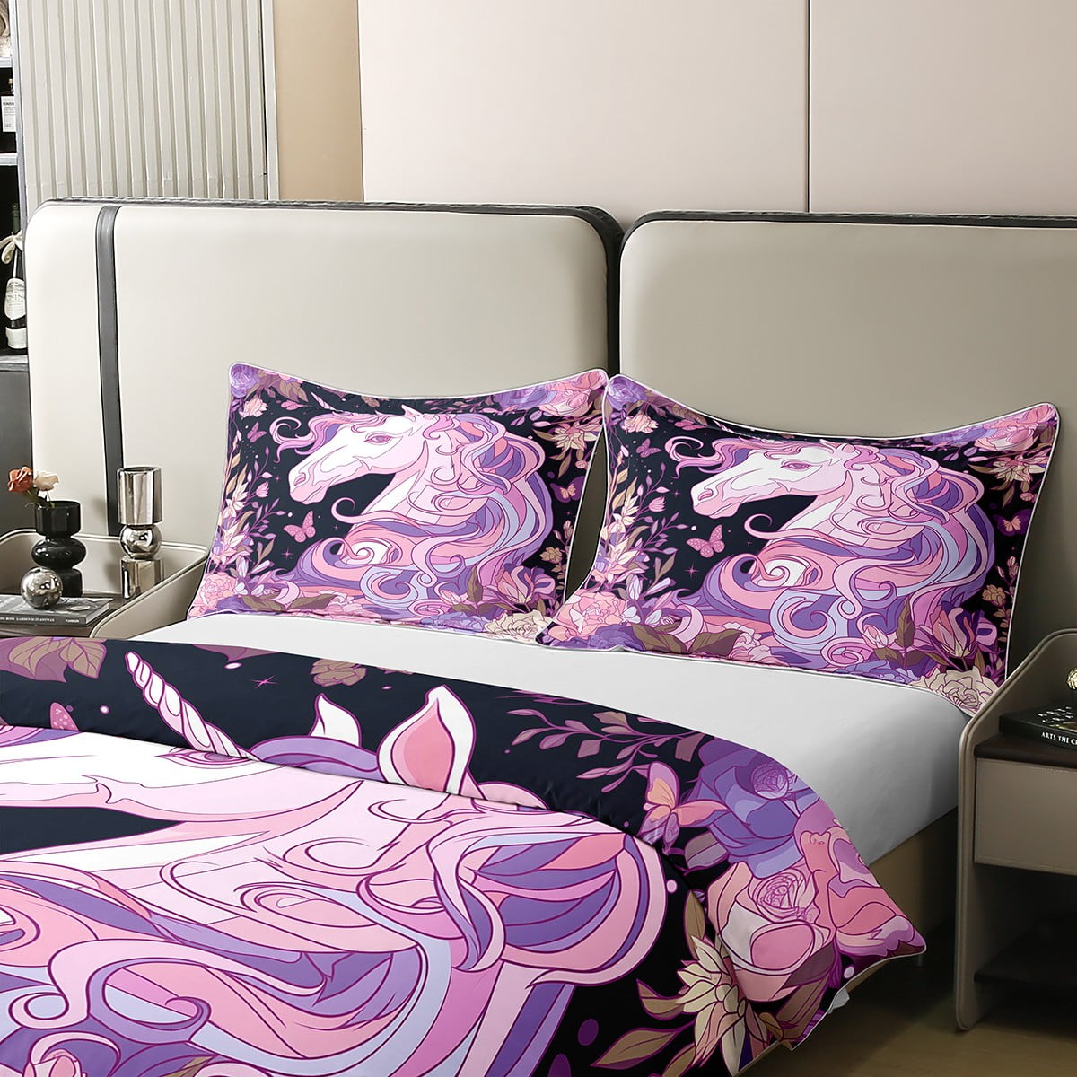 Purple unicorn duvet cover discount