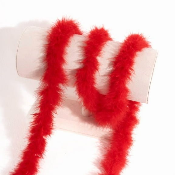 XmhyTop-A 2 Yards Fluffy Feather for DIY Crafts, Sewing Trim, Wedding & Party Decorations - Soft Plume Trim for Home Art Supplies,2 pcs,Red