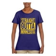 thumbnail image 2 of Straight Outta Minnesota MIN Fan | Fantasy Football | Womens Sports Graphic T-Shirt, Purple, X-Large, 2 of 4