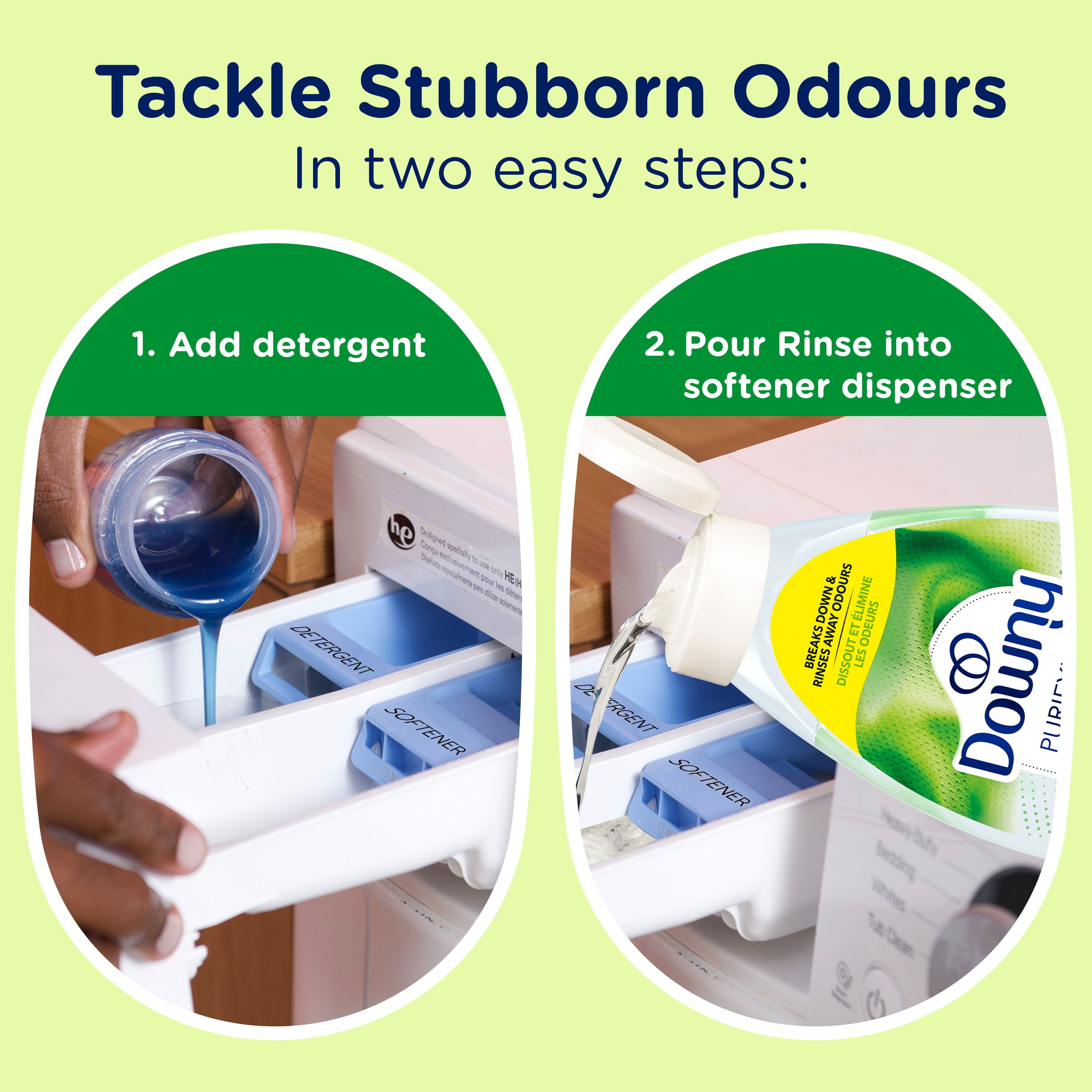 Downy Fabric Rinse Laundry Odour Remover, Active Fresh Scent, Fabric Softener and Laundry Odour Removal Rinse, 1.08 L