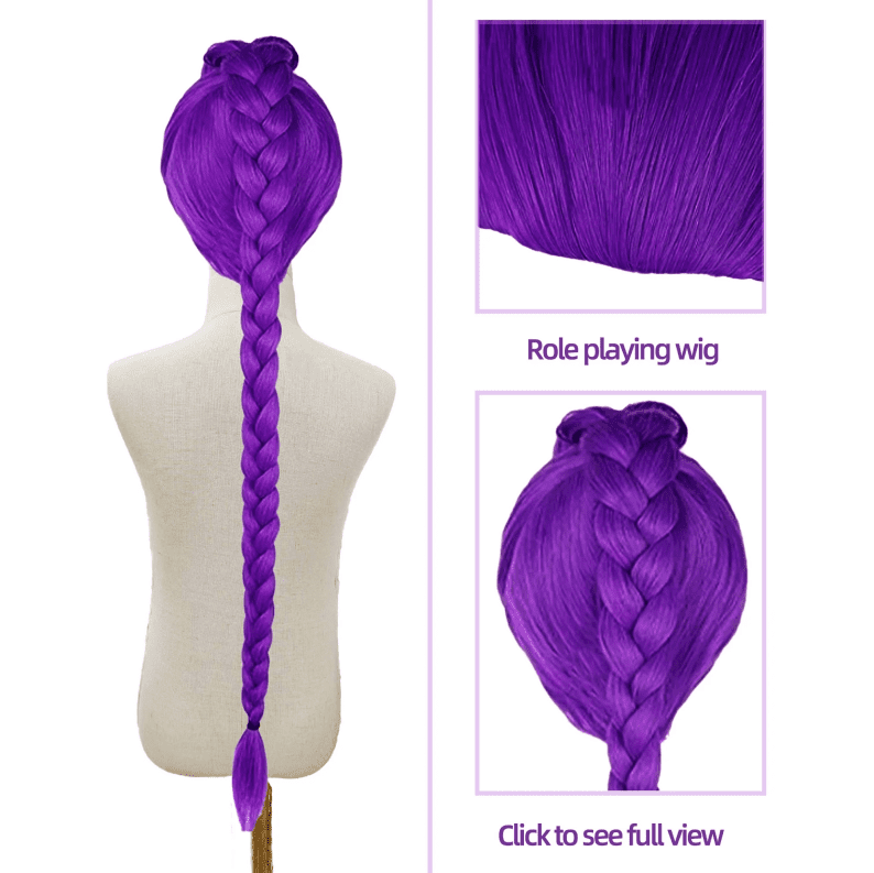 2026 New Pop Singer Wig Braided Headbands for Girls Fancy Dress, Non Slip Braided Head Bands Suitable For Halloween Carnival parties Stage performances Animation shows Masquerade balls (Purple)