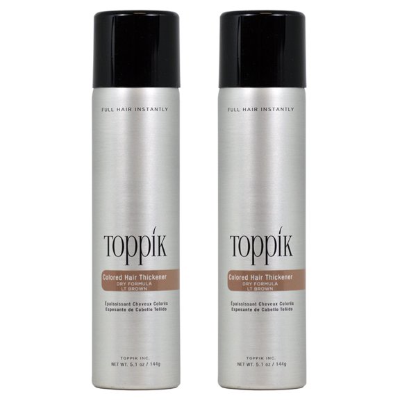 Toppik Colored Hair Thickener Dry Formula 5.1 oz Light Brown (Pack of 2)