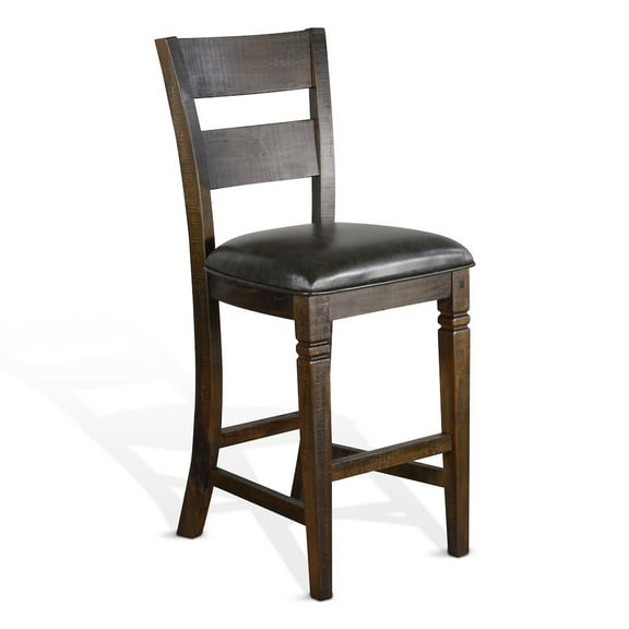 Sunny Designs Homestead 30" Wood Ladderback Barstool in Tobacco Leaf (Set of 2)