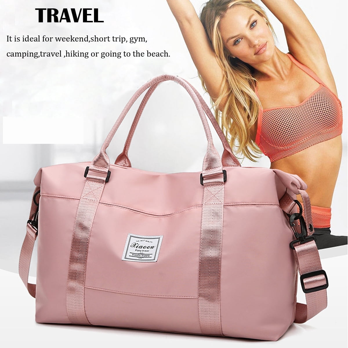 MecTo Travel Duffle Bag Waterproof Weekender School Bag Carry on Tote Bags Overnight Gym Hospital Bag