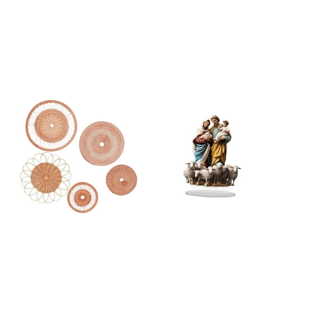 Manualidades de pared,Decoración de pared colgante. Ratán tejido artesanal.,Juego de decoración de pared Adorno decorativo para colgar en la pared,Letrero de mesa,Decoración de escritorio