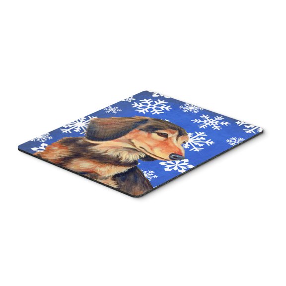 Carolines Treasures LH9301MP "Dachshund Winter Snowflakes Holiday Mouse Pad Hot Pad or Trivet" Large multicolor