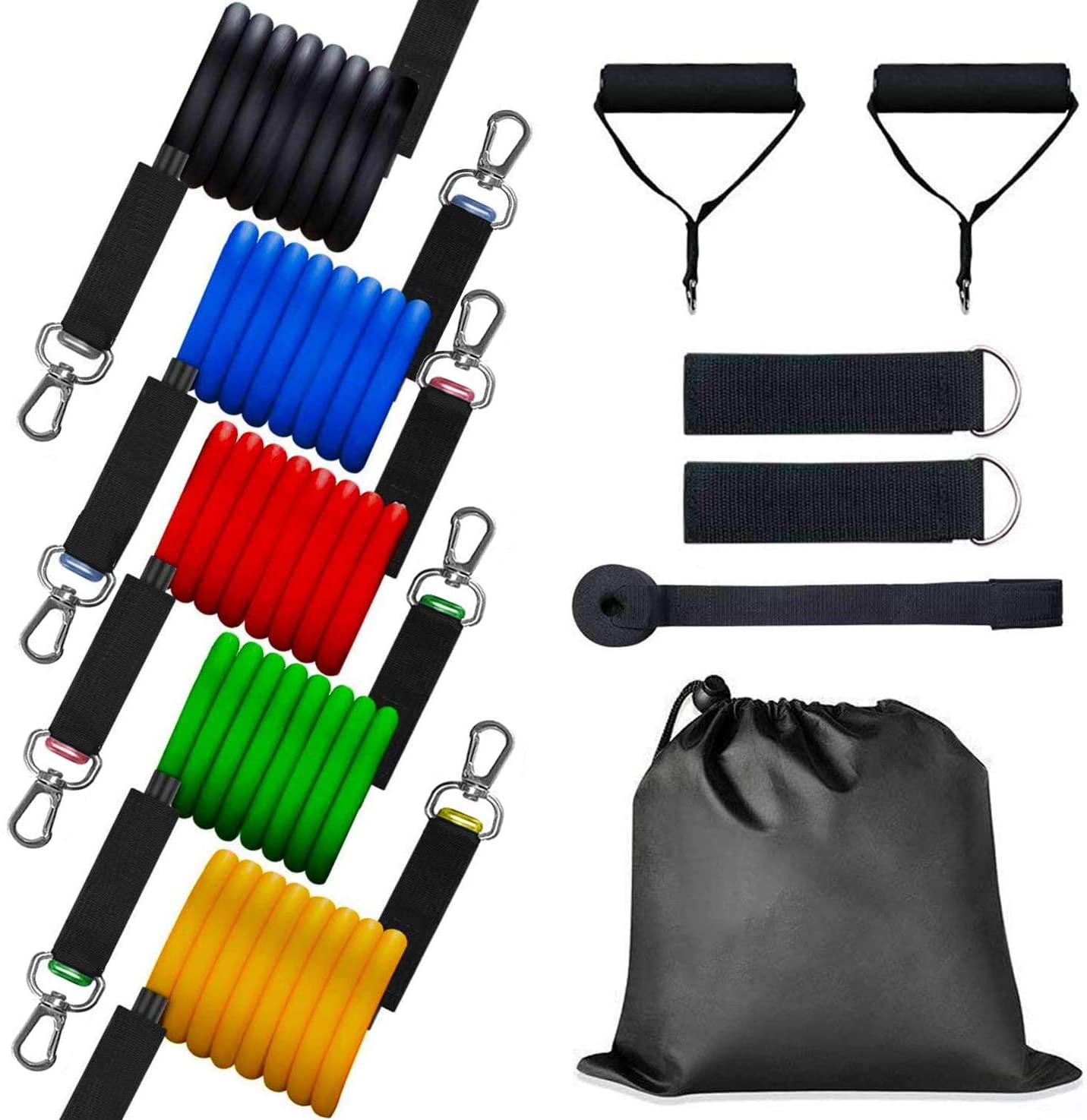 Resistance Bands Set Exercise Bands with Handles Ankle Straps Door Anchor New 