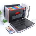thumbnail image 6 of CASAON 2 pack Accordian File Organizer, Expanding Folder 24 Pockets with Expandable Cover A4 Letter Size Box, Portable Document Organizer - Black, 6 of 7