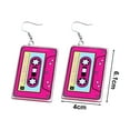thumbnail image 6 of Riguas 1 Pair Vintage Zebra Print Magnetic Tape Hook Earrings 1980s Acrylic Retro Cassette Crush Colorful Drop Dangle Earrings Jewelry Gift, 6 of 7